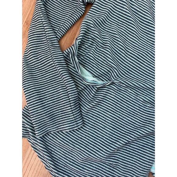 Plume & Thread Anthropologie Hooded Cardigan Sweater Size 2 Medium Stripe - Picture 3 of 6